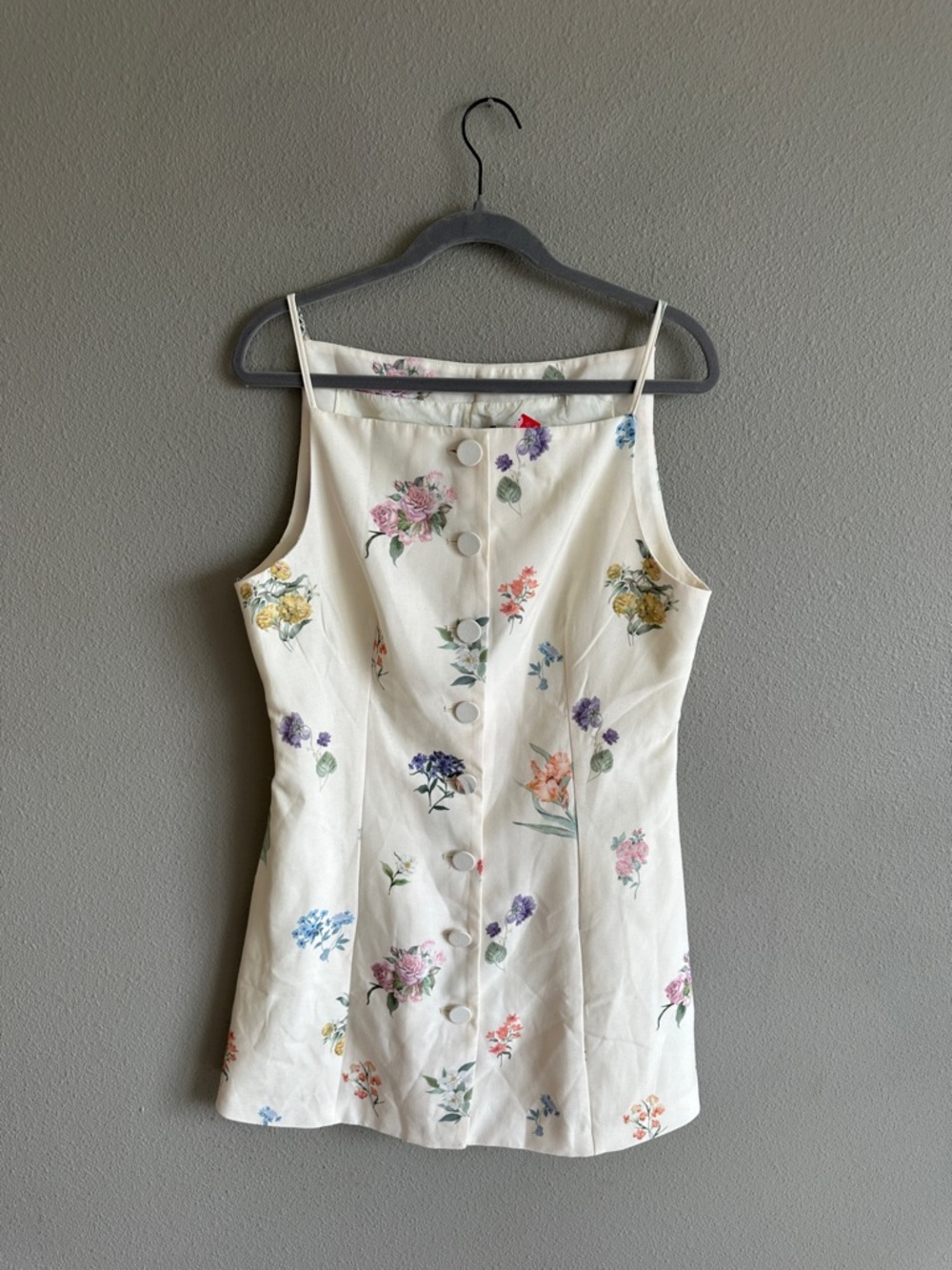 NWT Cider Cream Floral Button-Front Mini Dress Large